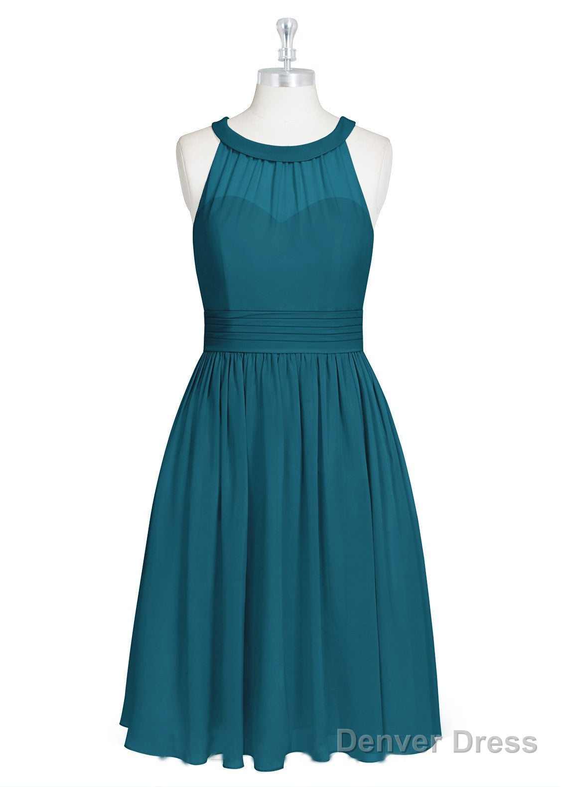 A Line Scoop Neck Chiffon Short Bridesmaid Dresses Secondary image