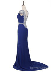 A-Line/Princess Sweep Train Chiffon Prom Dresses