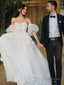 A-Line/Princess Sweetheart Court Train Tulle Wedding Dresses With Appliques Lace
