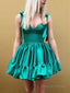A Line Sweetheart Short Mini Taffeta Homecoming Dresses With Ruffles