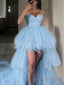 A Line Sweetheart Sweep Train Tulle Prom Dresses