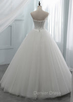 A-Line/Princess Tulle Sweetheart Wedding Dresses