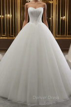 A-Line/Princess Tulle Sweetheart Wedding Dresses