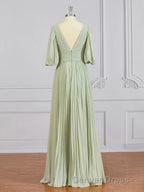 A-Line/Princess V-neck Floor-Length Chiffon Mother of the Bride Dresses
