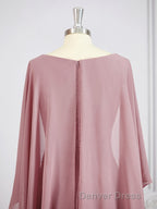 A Line V Neck Floor Length Chiffon Mother of the Bride Dresses