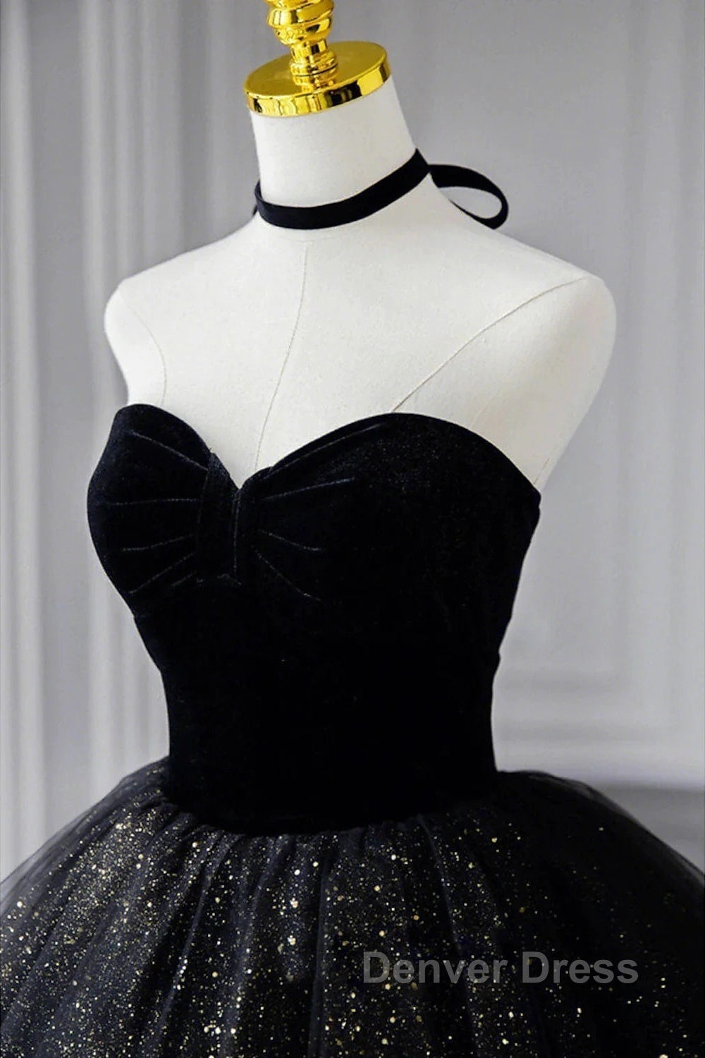 A-Line Prom Dresses Black Dresses Dresses Formal Birthday Floor Length Sleeveless Strapless Tulle With Ruched Sequin