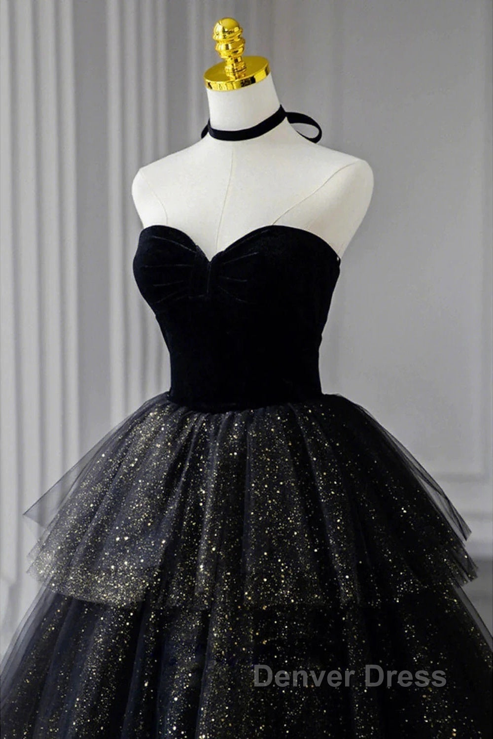 A-Line Prom Dresses Black Dresses Dresses Formal Birthday Floor Length Sleeveless Strapless Tulle With Ruched Sequin