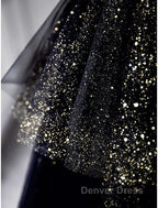 A-Line Prom Dresses Black Dresses Dresses Formal Birthday Floor Length Sleeveless Strapless Tulle With Ruched Sequin