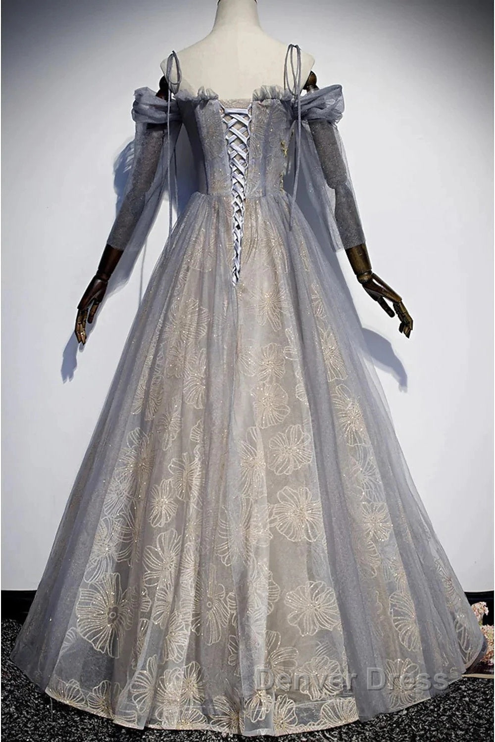 A-Line Prom Dresses Dresses Wedding Floor Length Strap Tulle With Sequin Embroidery Secondary image