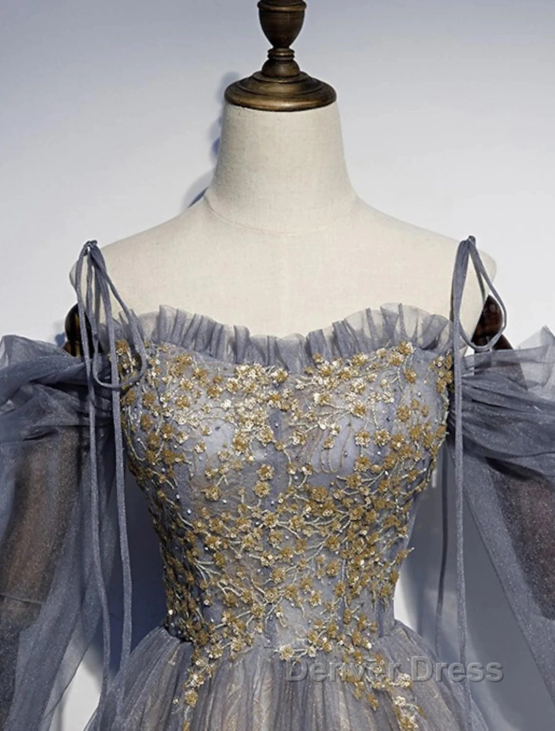 A-Line Prom Dresses Dresses Wedding Floor Length Strap Tulle With Sequin Embroidery