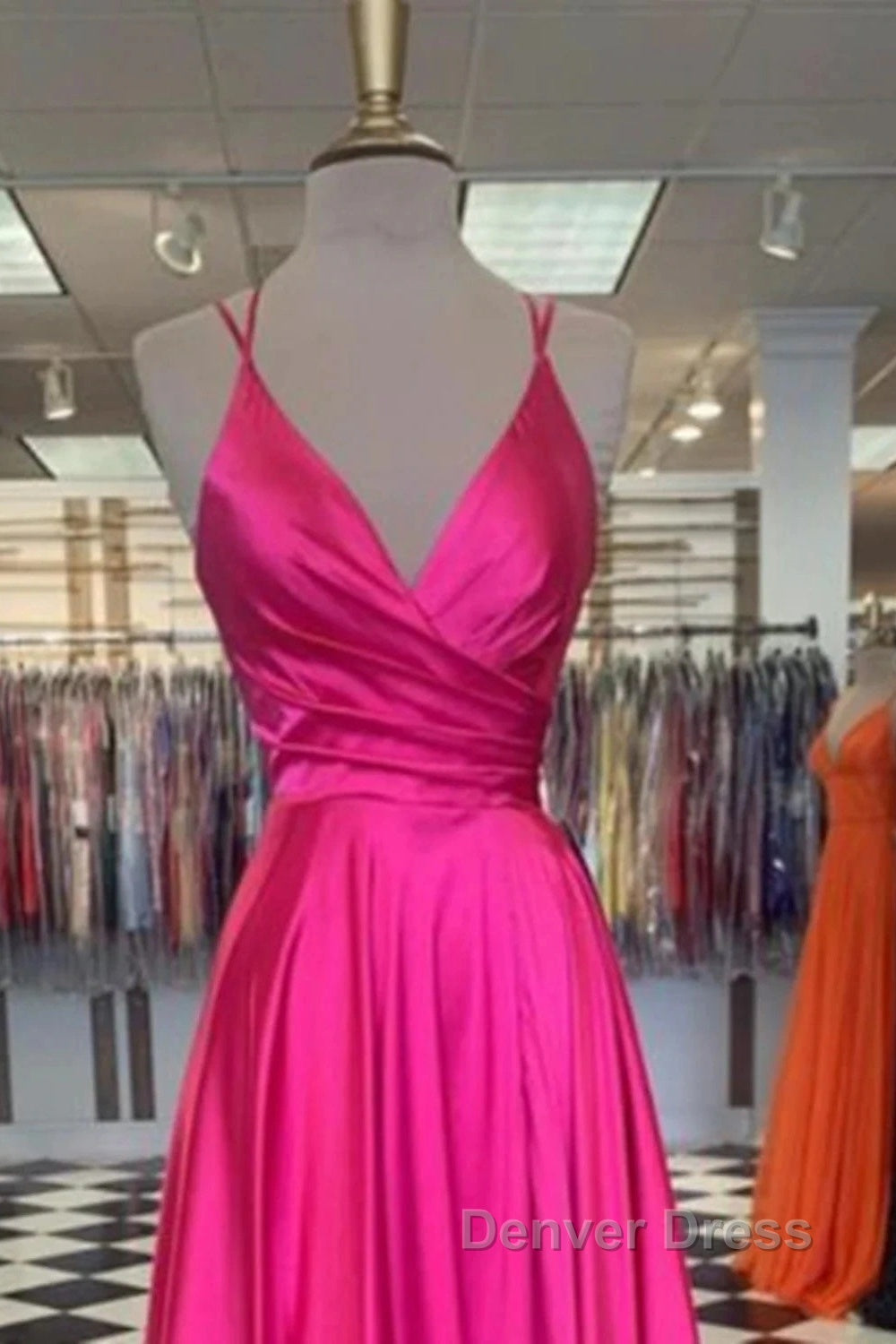 A Line Prom Dress Sexy Dress Prom Floor Length Sleeveless Spaghetti Strap Bridesmaid Dresses Charmeuse With Slit Secondary image