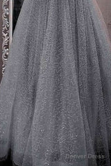 A-Line Prom Dresses Sparkle & Shine Dress Party Dress Birthday Floor Length Sleeveless Spaghetti Strap Tulle With Glitter Crystals