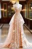 A-Line Prom Dresses Sparkle & Shine Dresses Wedding Guest Sweet 16 Floor Length Sleeveless Sweetheart Tulle With Sequin
