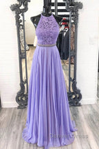 A Line Purple Lace Long Prom Dress with Belt, Purple Lace Prom Dress, Purple Prom Dress, Bridesmaid Dresses