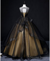 A-Line Round Neck Tulle Long Prom Dress, Elegant Evening Dress