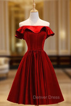 A-Line Satin Green Short Prom Dresses, Green Homecoming Dresses