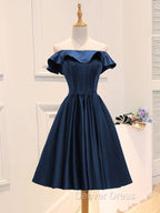 A Line Satin Green Short Prom Dress, Green Homecoming Dresses