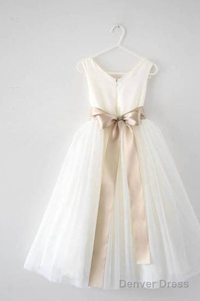 A Line Scoop Neck Short Mini Tulle Prom Dresses With Tie Secondary image