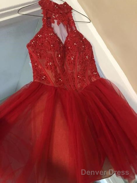 A-Line Short Homecoming Dresses With Appliques