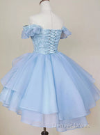 A-Line Short Pink /Blue Homecoming Dresses