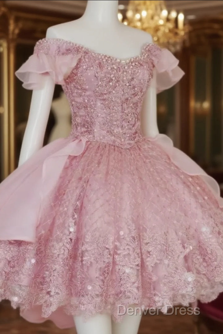 A-Line Short Pink /Blue Homecoming Dresses Main image