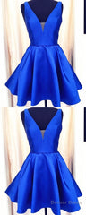 A-Line Short Satin Homecoming Dress