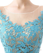 A Line Sleeves Chiffon Lace Backless Long Prom Dresses