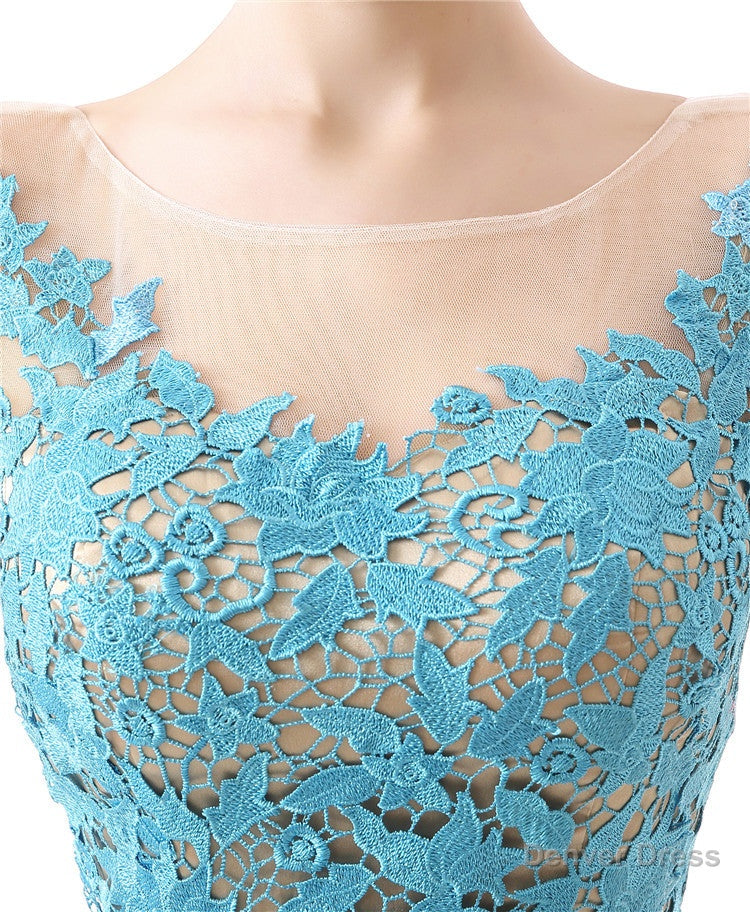 A Line Sleeves Chiffon Lace Backless Long Prom Dresses