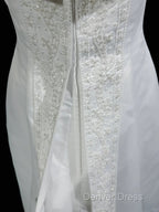 A-Line Spaghetti Strap Beaded Satin Long Prom Dresses White Wedding Dresses Graduation Prom Dresses