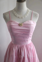 A-Line Spaghetti Strap Satin Long Wedding Dresses Birthday Quinceanera Dresses Prom Dresses