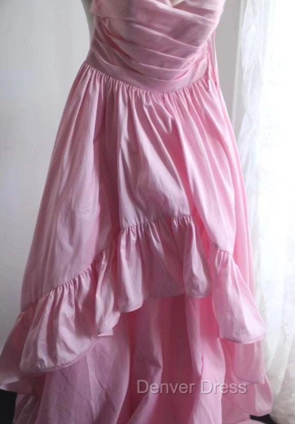 A Line Spaghetti Strap Satin Long Wedding Dress Birthday Quinceanera Dress Prom Dresses