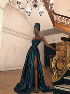 A Line Split Long Prom Dress Cheap Prom Dresses
