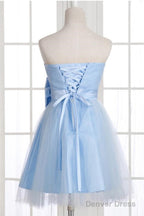 A Line Strapless Bowknot Short Prom Dress Homecoming Dresses