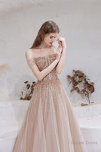 A Line Strapless Starlight Princess Prom Dresses