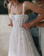 A Line Straps Tulle Long Wedding Dresses Princess Bridal Gowns