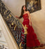 A-Line Stunning Red Long Prom Dresses Prom Gown