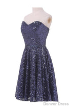 A Line Sweetheart Knee Length Sequined Homecoming Dresses With Beads