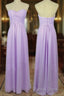 A Line Sweetheart Neck Backless Lilac Long Prom Dress, Lilac Long Bridesmaid Dresses