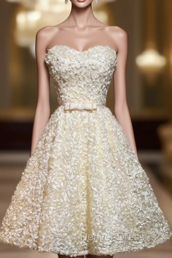 A Line Sweetheart Neck Homecoming Dresses Sleeveless Mini Dresses