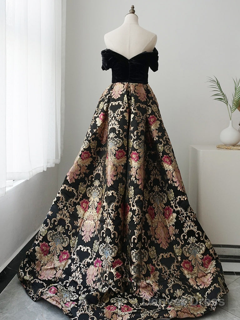 A-Line Sweetheart Neck Satin Black Long Prom Dress, Black Formal Dress Secondary image