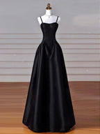 A-Line Sweetheart Neck Satin Burgundy Long Prom Dresses, Burgundy Long Formal Dresses