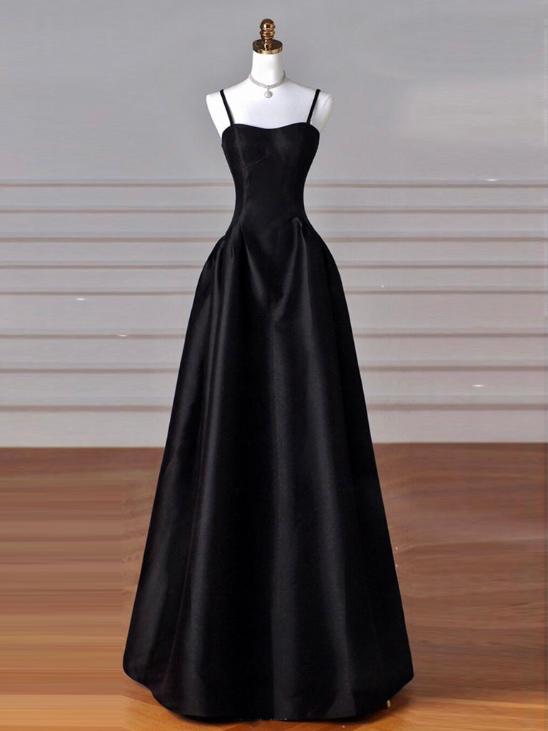 A-Line Sweetheart Neck Satin Burgundy Long Prom Dresses, Burgundy Long Formal Dresses