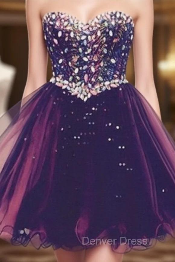 A Line Sweetheart Neck Short Prom Dress, Graduation Dress, Homecoming Dresses