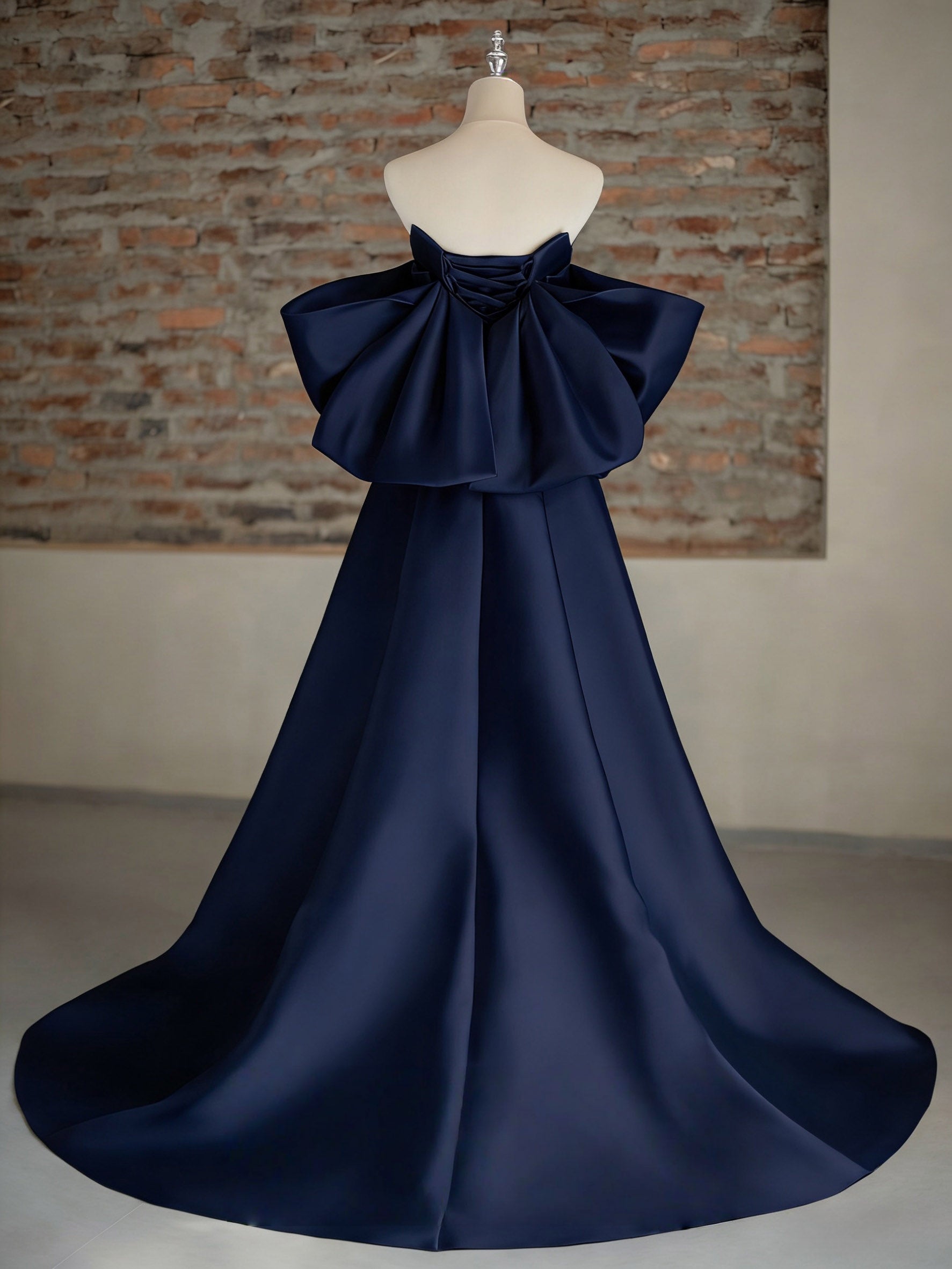A-Line Sweetheart Neck Sweep Train Satin Ivory Long Prom Dresses