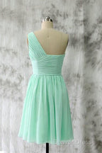 A Line Sweetheart One Shoulder Chiffon Bridesmaid Dresses
