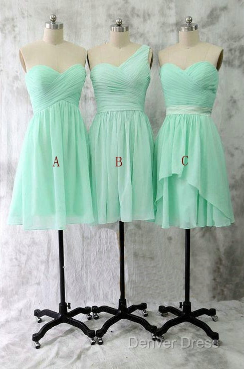 A Line Sweetheart One Shoulder Chiffon Bridesmaid Dresses
