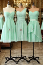 A Line Sweetheart One Shoulder Chiffon Bridesmaid Dresses