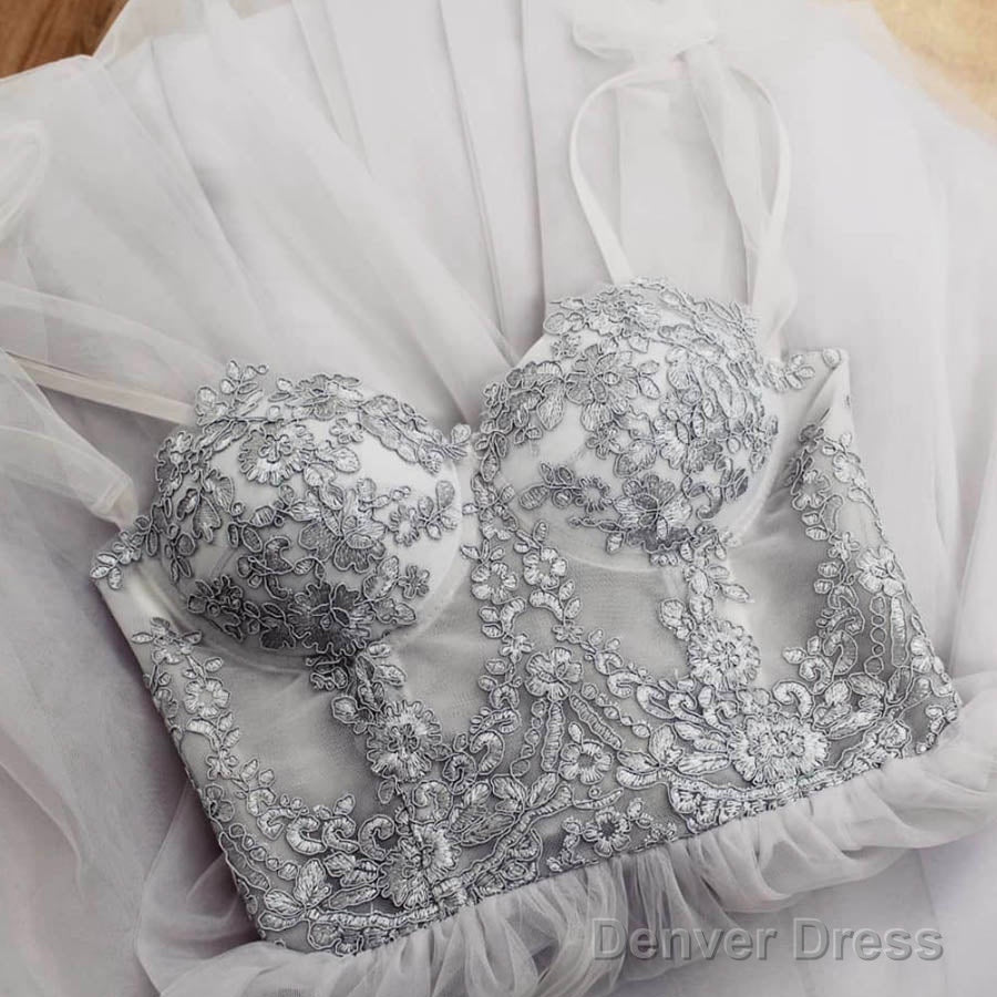 A Line Sweetheart Short Mini Tulle Homecoming Dresses With Lace Main image