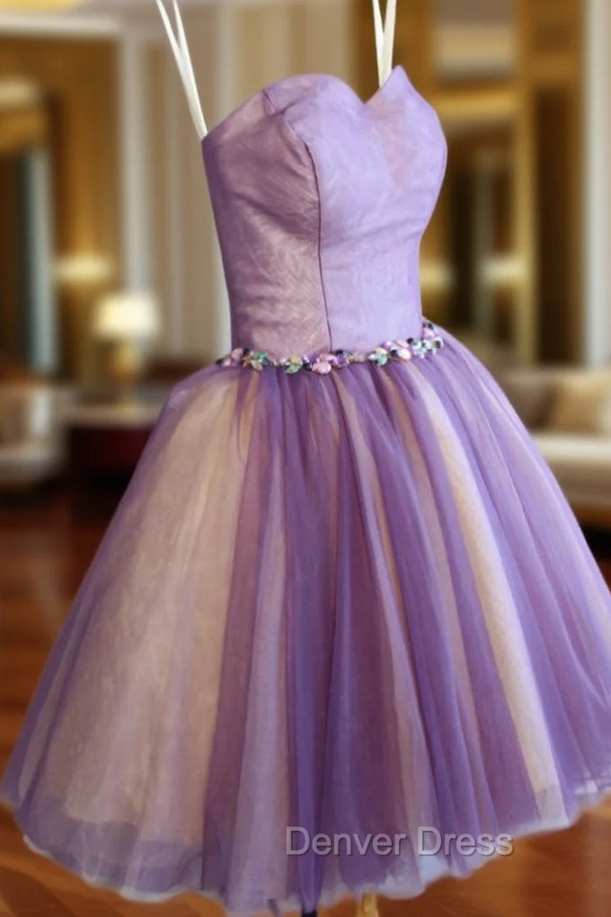 A Line Sweetheart Short Mini Tulle Short Prom Dress short homecoming Dresses Main image
