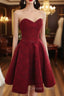 A Line Sweetheart Sleeveless Lace Short Mini Homecoming Dresses With Beading